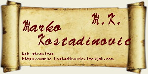 Marko Kostadinović vizit kartica